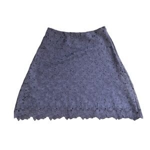 Loft Gray Floral Lace Overlay Skirt Size 6